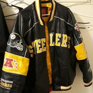 leather winter Pittsburgh Steelers coat